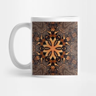 GOLDEN coloured Leather-bound BOOK KALEIDOSCOPE DESIGN and PATTERN Mug